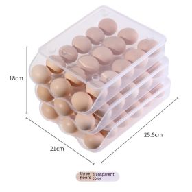 Egg Preservation Box Special Rolling Egg Box For Refrigerator Preservation Shelf Supports (Option: Transparent Color 3 Layers)