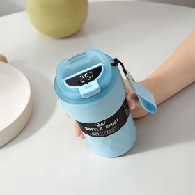 Intelligent Temperature Measuring Stainless Steel Coffee Double-layer Vacuum Cup (Option: Intelligent Style Light Blue-510ML)