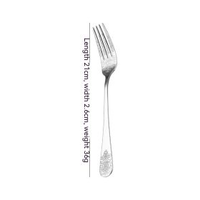 Stainless Steel Cutlery Knife Spoon Fork Vintage Gold-plated Western Restaurant Steak Suit (Option: Dinner Fork)