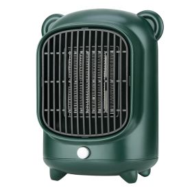 Portable Electric Heater Room Heating Stove Mini Household Radiator Remote Warmer Machine For Winter Desktop Heaters (Color: Green)
