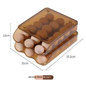 Egg Preservation Box Special Rolling Egg Box For Refrigerator Preservation Shelf Supports (Option: Brown 2 Layers)