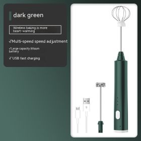 Electric Whisk Automatic Mixer Handheld (Option: Dark Green 2 Heads-Standard)
