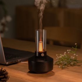 2023 New Design Ultrasonic Smart Humidifier 130ml Essential Oil Aroma Diffuser Candlelight Aroma Diffuser for Home (Color: Black)