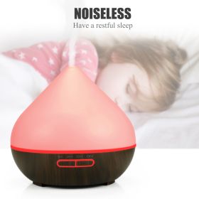 1pc Essential Oil Diffuser; Essential Oil Aromatherapy Diffuser Cool Mist Humidifier With 7 Color Lights For Home Office (Color: Dark Wood Grain)