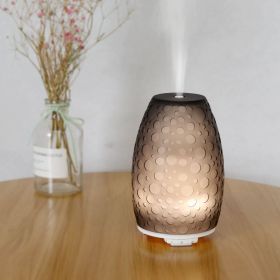 Water Drop Resin Aroma Diffuser Aroma Diffuser Humidifier 130ml Humidifier Warm White Essential Oil Lamp Hollow Machine (Color: Black)