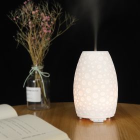Water Drop Resin Aroma Diffuser Aroma Diffuser Humidifier 130ml Humidifier Warm White Essential Oil Lamp Hollow Machine (Color: White)
