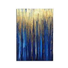 Handmade Top Selling Abstract Oil Painting Wall Art Modern Blue Picture Minimalist On Canvas Home Decoration For Living Room No Frame (size: 90x120cm)
