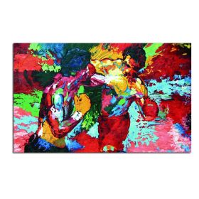 100% Hand Painted  Abstract Oil Painting Wall Art Modern Minimalist Boxer Picture Canvas Home Decor For Living Room Bedroom No Frame (size: 90x120cm)