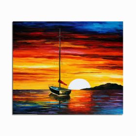 Frameless Abstract Sailing Seascape DIY Painting Handpainted Picture Painting On Canvas For Living Room Wall Artwork (size: 50x70cm)