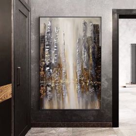 Handmade Top Selling Abstract Oil Painting Wall Art Modern City Building Landscape Minimalist On Canvas Home Decoration For Living Room No Frame (size: 60x90cm)