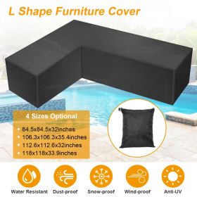 Outdoor L Shape Sofa Covers Water Resistant Dustproof Furniture Covers Sectional Sofa Protectors Table Chair Cover Garden Patio (size: 215cm)