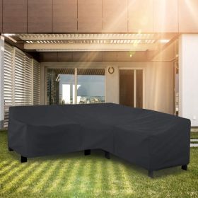 Outdoor L Shape Sofa Covers Water Resistant Dustproof Furniture Covers Sectional Sofa Protectors Table Chair Cover Garden Patio (size: 300cm)