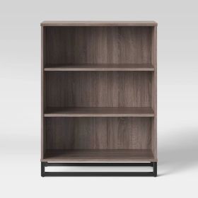 Mixed Material 3 Shelf Bookcase (Color: Gray)