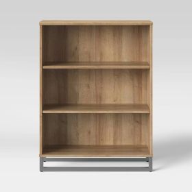 Mixed Material 3 Shelf Bookcase (Color: Natural)